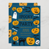 Invitation HALLOWEEN PARTY Jack-o-lanterns mignon Personnalis (Devant / Derrière)