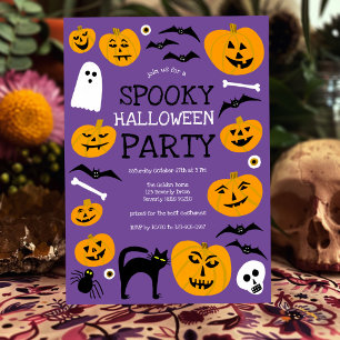 Invitation HALLOWEEN PARTY Jack-o-lanterns mignon Personnalis
