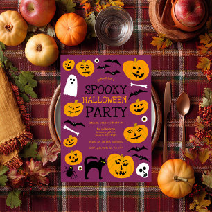 Invitation HALLOWEEN PARTY Jack-o-lanterns mignon Personnalis