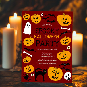 Invitation HALLOWEEN PARTY Jack-o-lanterns mignon Personnalis