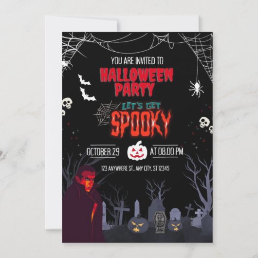 Invitation Halloween Party Let's Get Spooky (Devant)