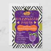 Invitation Halloween Party Moderne Stripe Whimsical Invitatio (Devant)