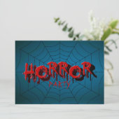 Invitation Halloween Party Red Horror Spider Web Blue Effraye (Debout devant)