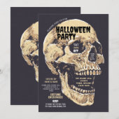 Invitation Halloween Party Skeleton Horreur House (Devant / Derrière)