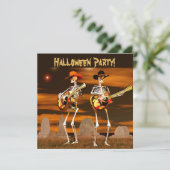 Invitation Halloween Party Skeleton Musiciens (Debout devant)