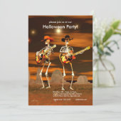 Invitation Halloween Party Skeleton Musiciens (Debout devant)