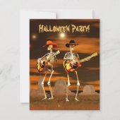 Invitation Halloween Party Skeleton Musiciens (Devant)