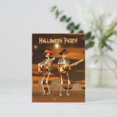 Invitation Halloween Party Skeleton Musiciens (Debout devant)