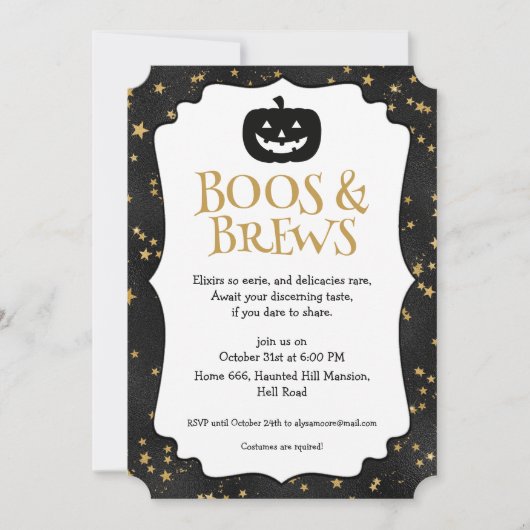 Invitation Halloween Party Stars Pattern (Devant)