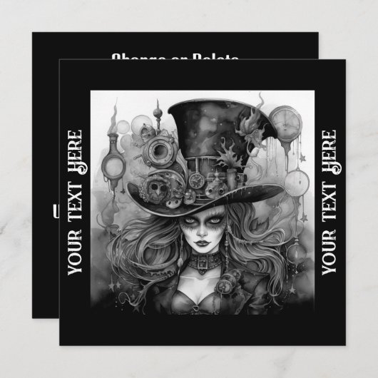 Invitation Halloween Party Steampunk (Devant / Derrière)