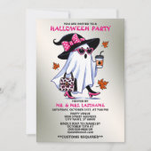 Invitation Halloween Party Stylish sorcière Ghost Coffee Cup (Devant)
