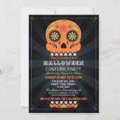 Invitation Halloween Party Sugar Skull Octobre Orange Citroui (Devant)