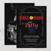 Invitation Halloween Party Vintage gothique (Devant / Derrière)