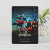 Invitation Halloween Party Vintage gothique, web de Spider (Debout devant)
