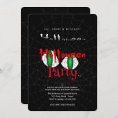 Invitation Halloween Party Vintage gothique, web de Spider (Devant / Derrière)