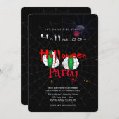 Invitation Halloween Party Vintage gothique, web de Spider (Devant / Derrière)