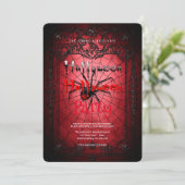 Invitation Halloween Party Vintage Spider Web (Debout devant)