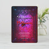 Invitation Halloween Party Vintage Spider Web (Debout devant)
