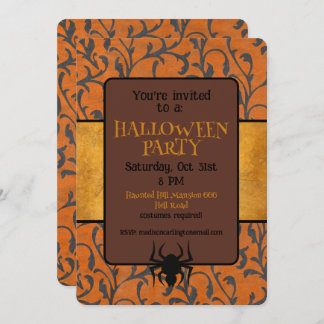 Invitation Halloween Party Whimsical Pattern