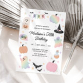 Invitation Halloween Pastel Cute Ghost Holographic Anniversai