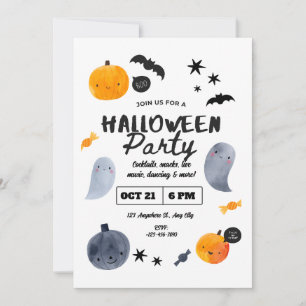 Invitation Halloween Pastel Ghost pour Tout-Petits