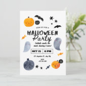 Invitation Halloween Pastel Ghost pour Tout-Petits (Debout devant)