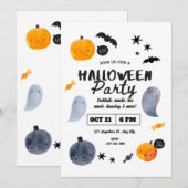 Invitation Halloween Pastel Ghost pour Tout-Petits (Devant / Derrière)