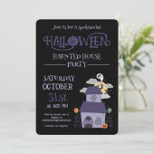 Invitation Halloween Pastel Goth Haunted House Party (Debout devant)