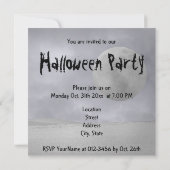 Invitation Halloween paysager éffrayant (Dos)