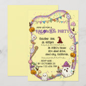 Invitation Halloween Personnalisé Éffrayant mignon Whimsical (Devant / Derrière)