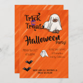 Invitation Halloween personnalisé Whimsical Funny moderne ora (Devant / Derrière)