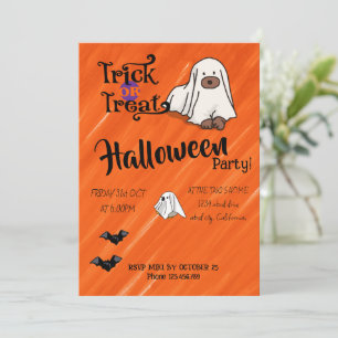Invitation Halloween personnalisé Whimsical Funny moderne ora