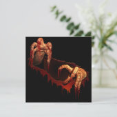 Invitation Halloween personnalisée Carte Zombie Ha (Debout devant)