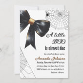 Invitation Halloween Petit Boo Black Bow Baby shower (Devant)