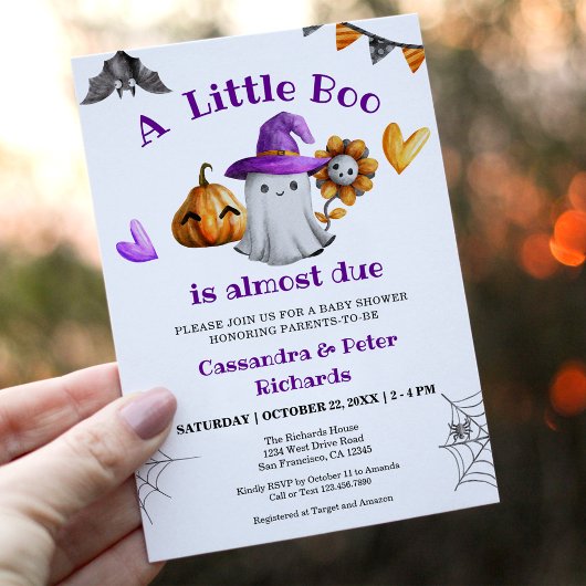 Invitation Halloween Petit Boo Ghost Baby shower