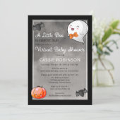 Invitation Halloween Petit Boo Ghost Boy Baby shower virtuel (Debout devant)