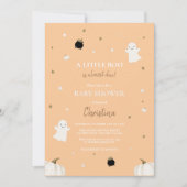 Invitation Halloween Petit Citrouille Boo Baby shower Orange (Devant)