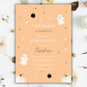 Invitation Halloween Petit Citrouille Boo Baby shower Orange