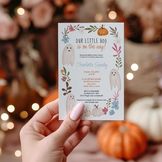 Invitation Halloween petit garçon Ghosts baby shower