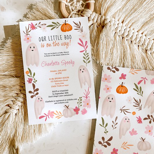 Invitation Halloween petit livre Ghosts mignon baby shower
