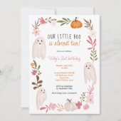 Invitation Halloween petit livre Ghosts mignons enfants 2e an (Devant)