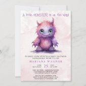 Invitation Halloween Petit Monster Baby shower fille (Devant)