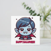 Invitation Halloween - Petit vampire mignon (Debout devant)