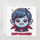 Invitation Halloween - Petit vampire mignon (Devant)
