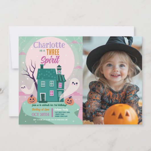 Invitation Halloween Photo 3ème Fête de la Maison Fantômes Ha (Devant)