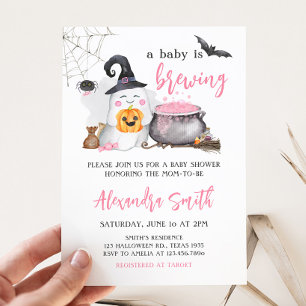 Invitation Halloween Pink Baby brasse le Baby shower
