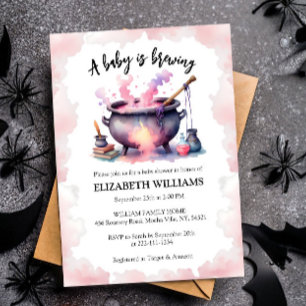 Invitation Halloween Pink Baby brasse le Baby shower