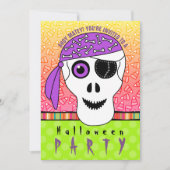 Invitation Halloween Pirate Skull Party (Devant)