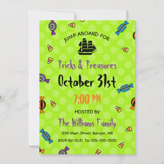 Invitation Halloween Pirate Skull Party (Dos)