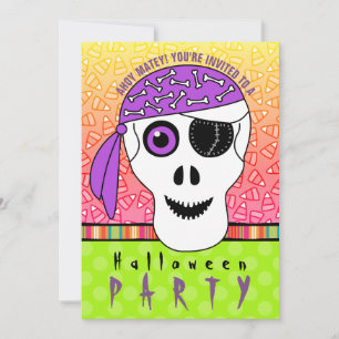 Invitation Halloween Pirate Skull Party